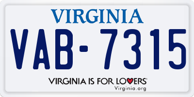 VA license plate VAB7315