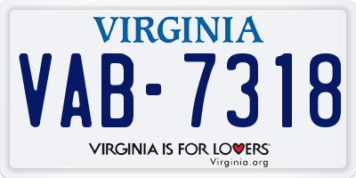 VA license plate VAB7318