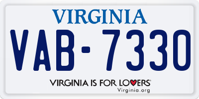 VA license plate VAB7330