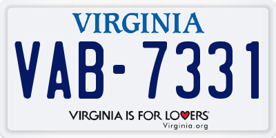 VA license plate VAB7331