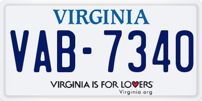 VA license plate VAB7340