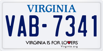 VA license plate VAB7341