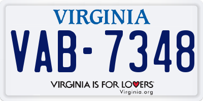 VA license plate VAB7348