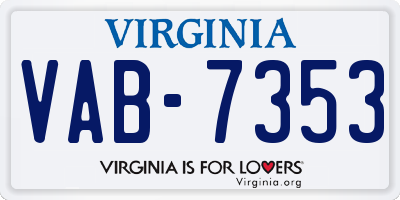 VA license plate VAB7353