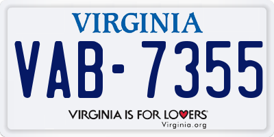 VA license plate VAB7355