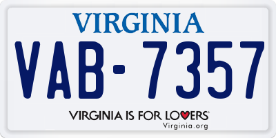 VA license plate VAB7357