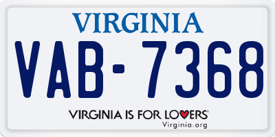 VA license plate VAB7368