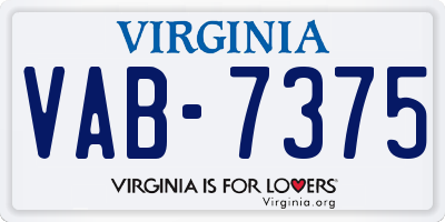 VA license plate VAB7375