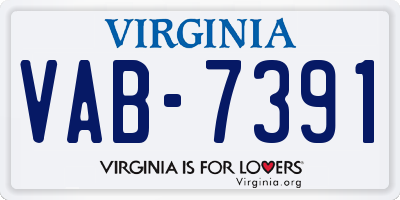 VA license plate VAB7391