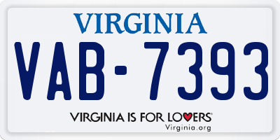 VA license plate VAB7393