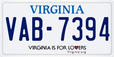 VA license plate VAB7394