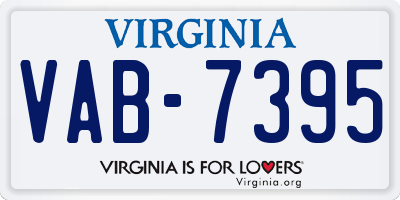 VA license plate VAB7395