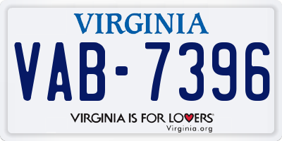 VA license plate VAB7396