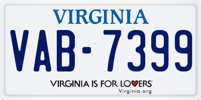 VA license plate VAB7399