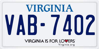 VA license plate VAB7402