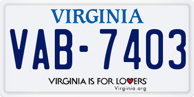 VA license plate VAB7403