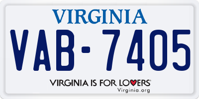 VA license plate VAB7405