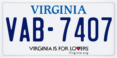 VA license plate VAB7407