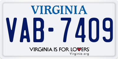 VA license plate VAB7409