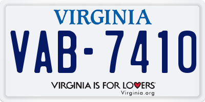 VA license plate VAB7410