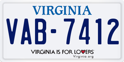 VA license plate VAB7412