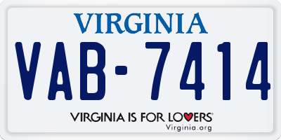 VA license plate VAB7414