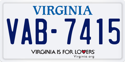 VA license plate VAB7415