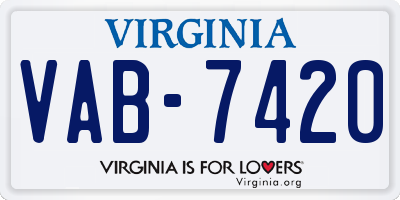 VA license plate VAB7420