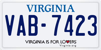 VA license plate VAB7423