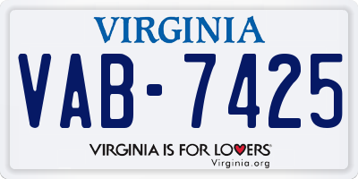 VA license plate VAB7425