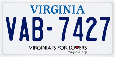 VA license plate VAB7427