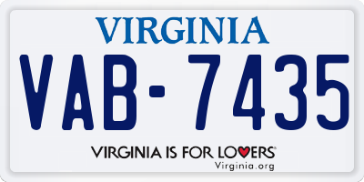 VA license plate VAB7435