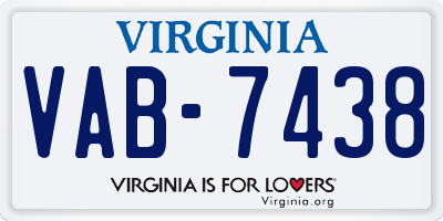 VA license plate VAB7438