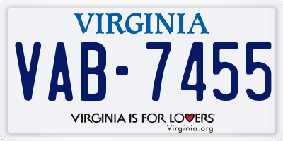 VA license plate VAB7455