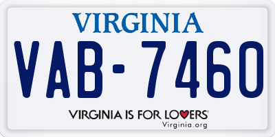 VA license plate VAB7460