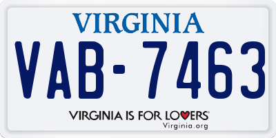 VA license plate VAB7463