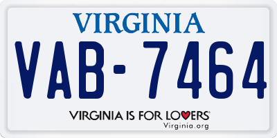 VA license plate VAB7464