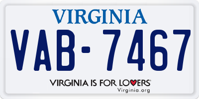 VA license plate VAB7467