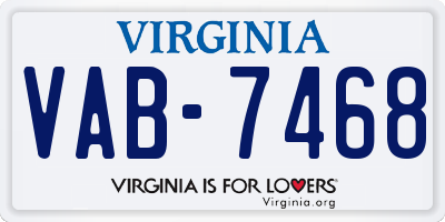 VA license plate VAB7468