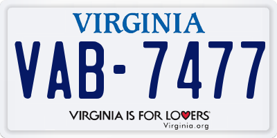 VA license plate VAB7477