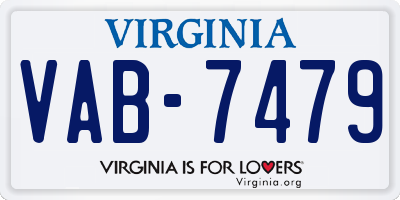 VA license plate VAB7479