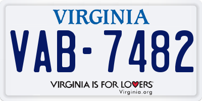 VA license plate VAB7482