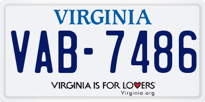 VA license plate VAB7486