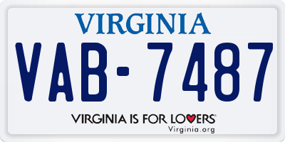 VA license plate VAB7487