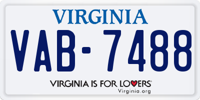 VA license plate VAB7488