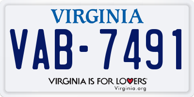 VA license plate VAB7491