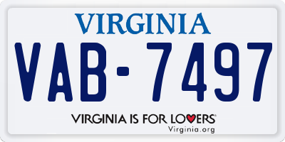 VA license plate VAB7497