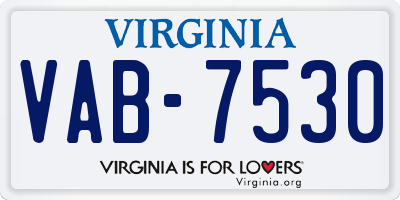 VA license plate VAB7530