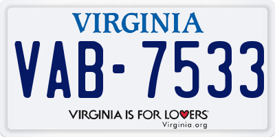 VA license plate VAB7533