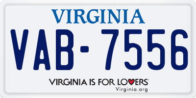 VA license plate VAB7556